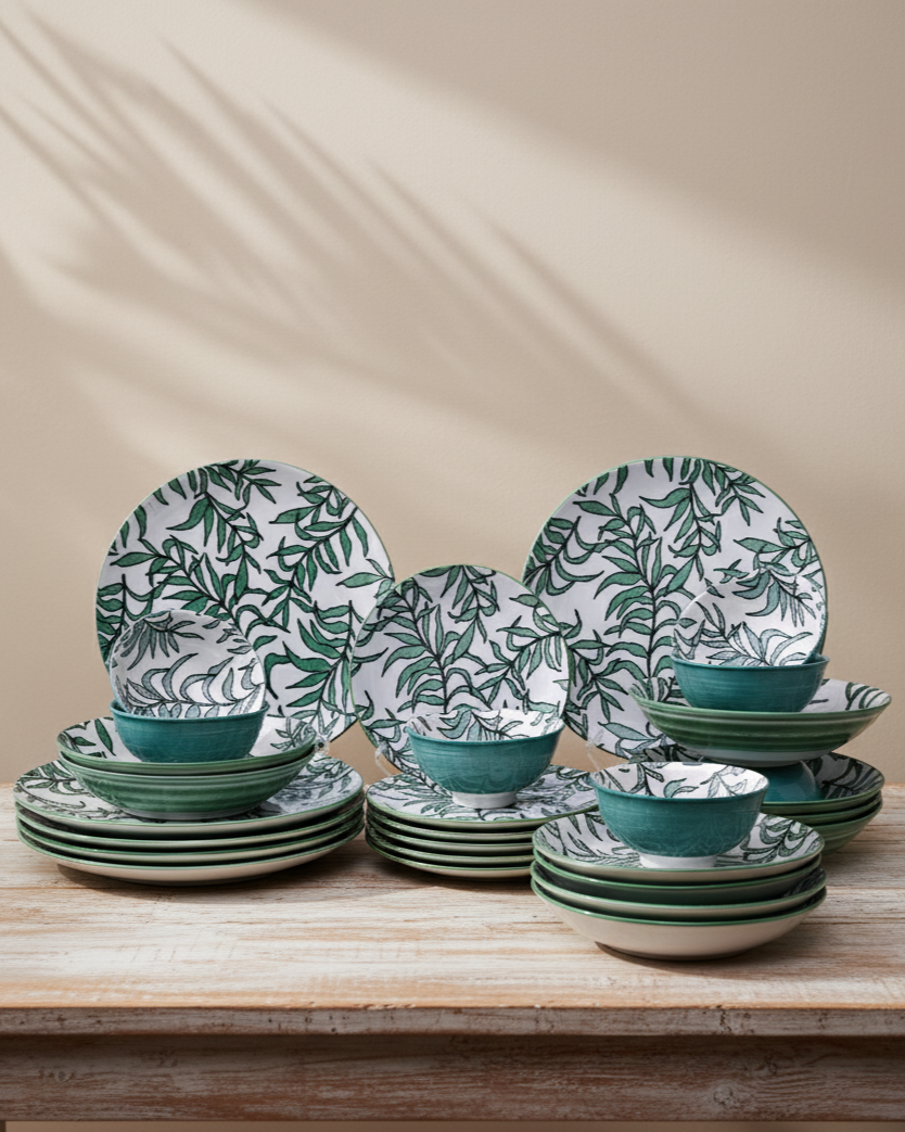 Verdant Leaf Harmony Dinner Set - 16 Piece