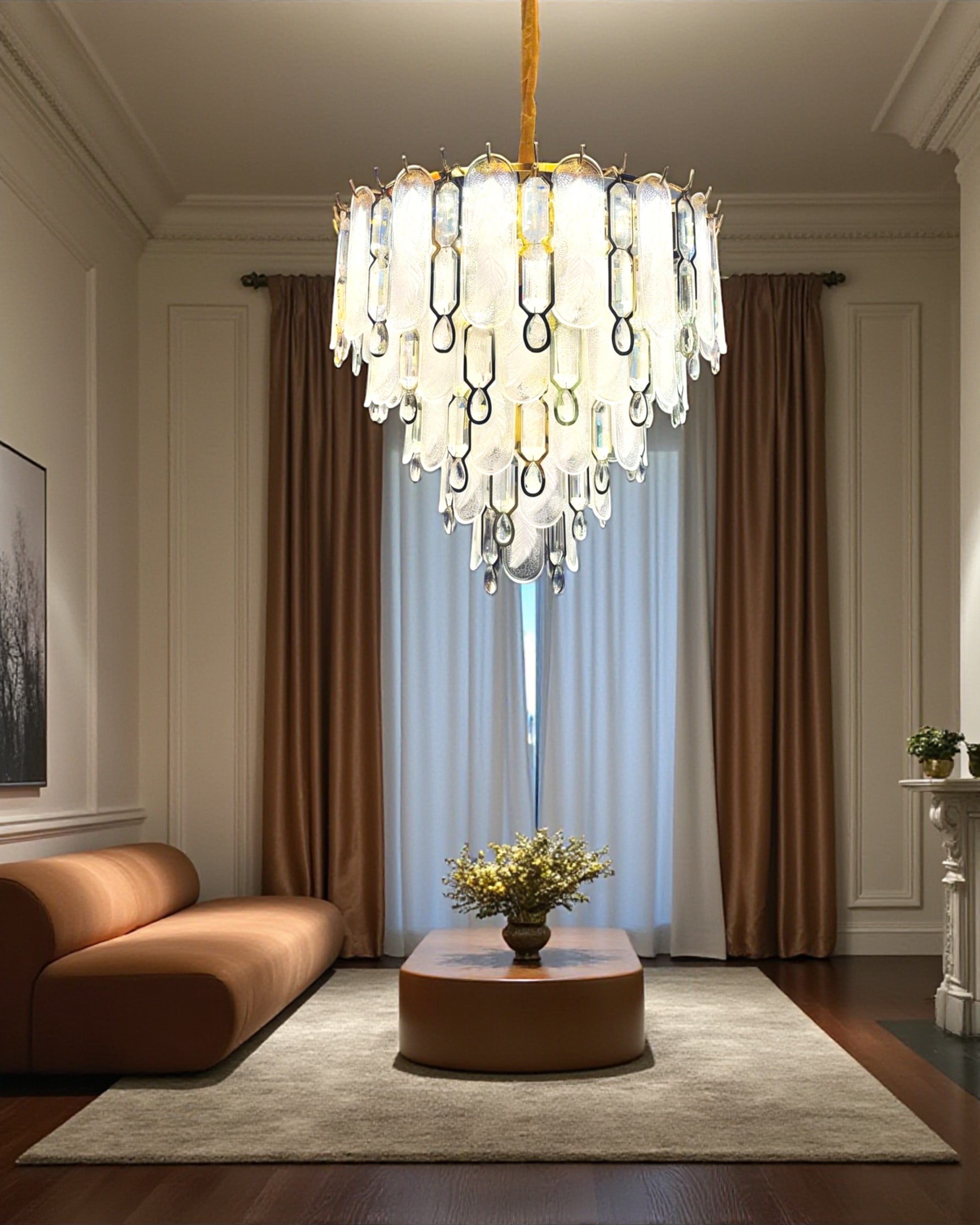 Ivory Cascade Crystal Chandelier - 600MM