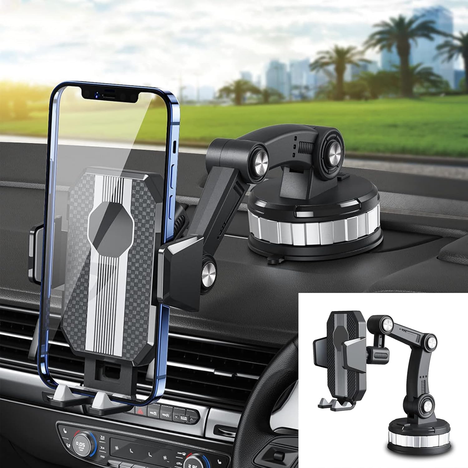 Dash360: 360¬¨‚àû Rotating Suction Phone Holder with Strong Grip for Car Dashboard & Windshield ‚Äö√Ñ√¨ Universal Mobile Mount