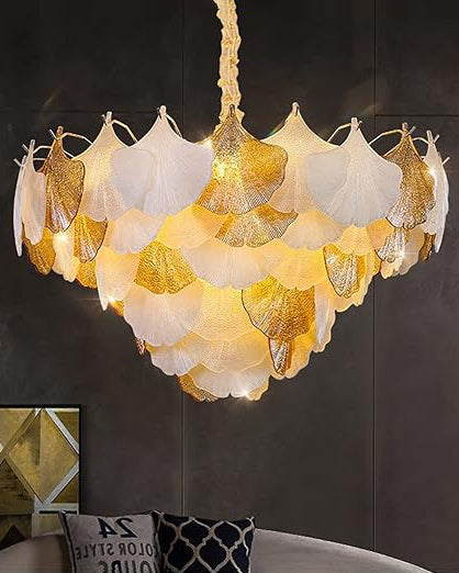 Ginkgo Leaf Crystal Chandelier - Large