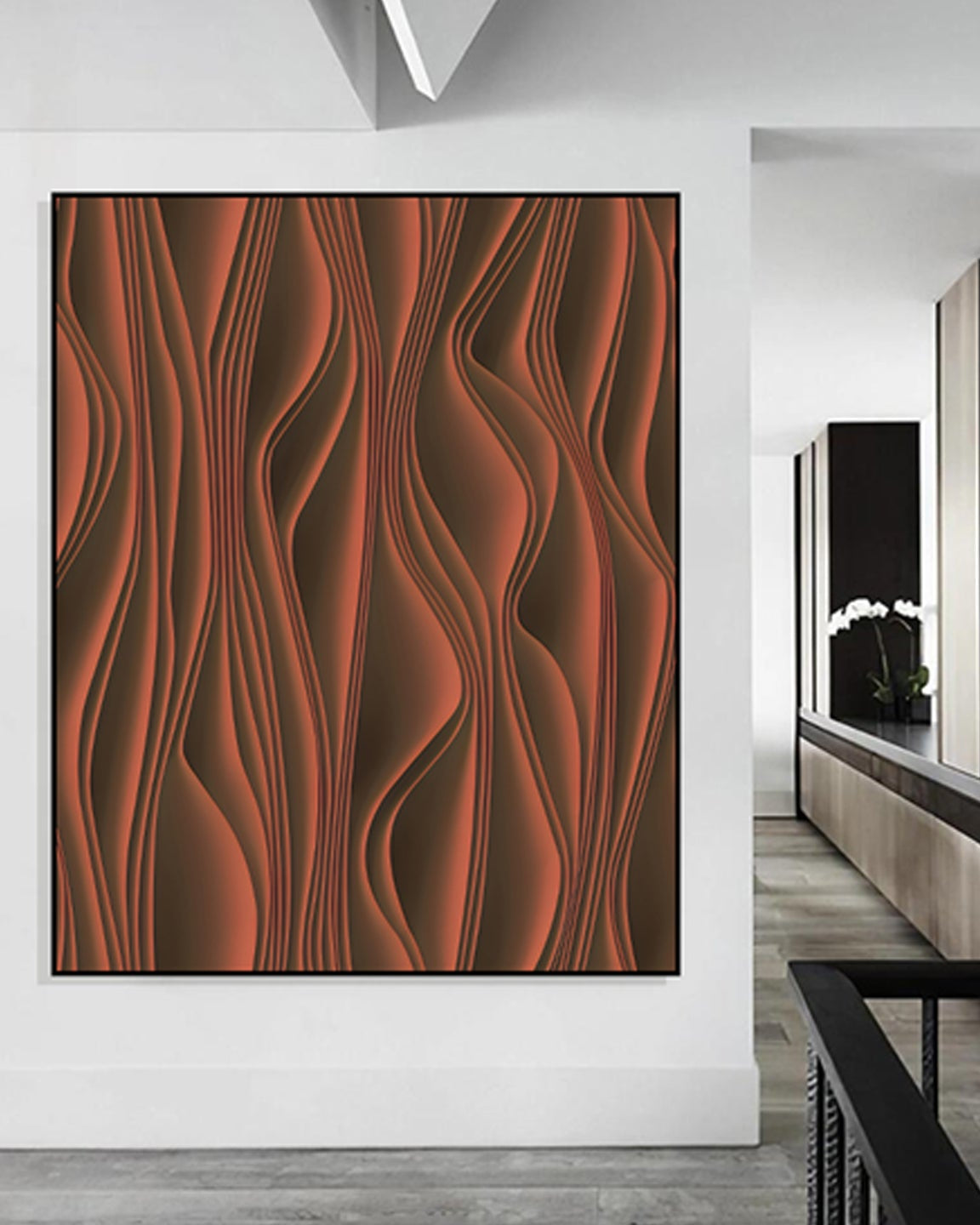 Whispers of Form 3D Abstract Oil Painting - Red