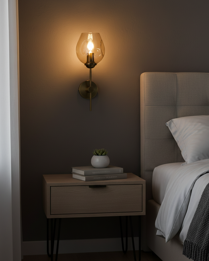 Amber Glow Glass Wall Light