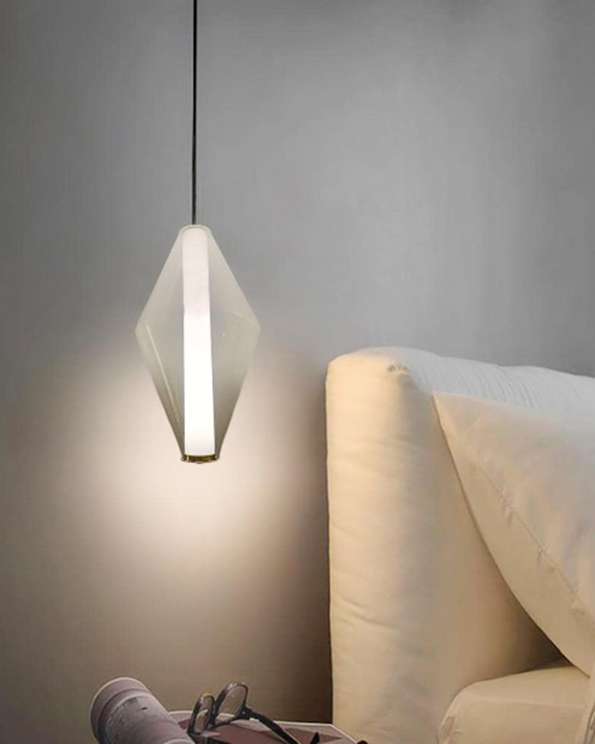 Diamond Cut LED Pendant Light - White
