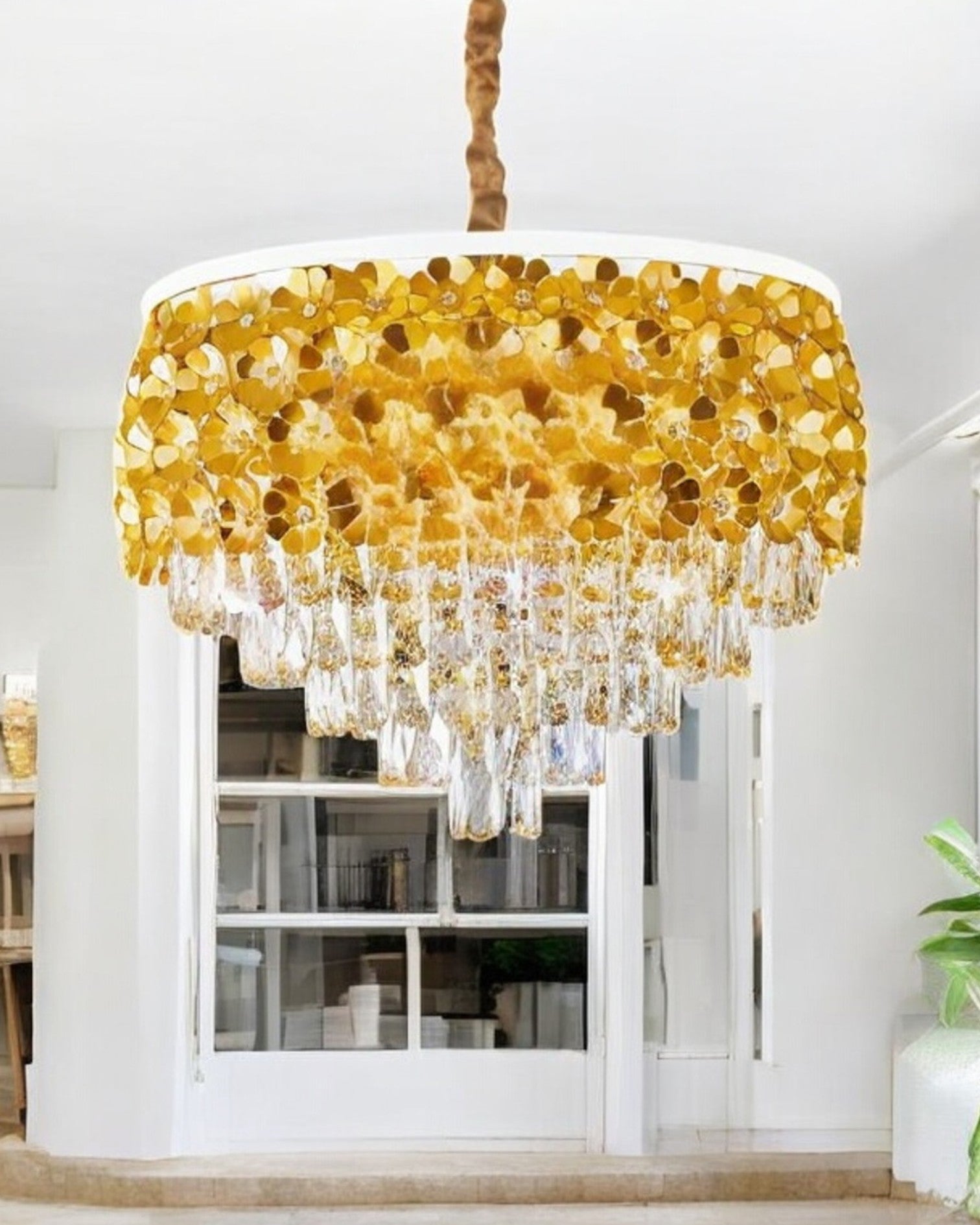 Golden Glimmer Crystal Chandelier - 60 CM