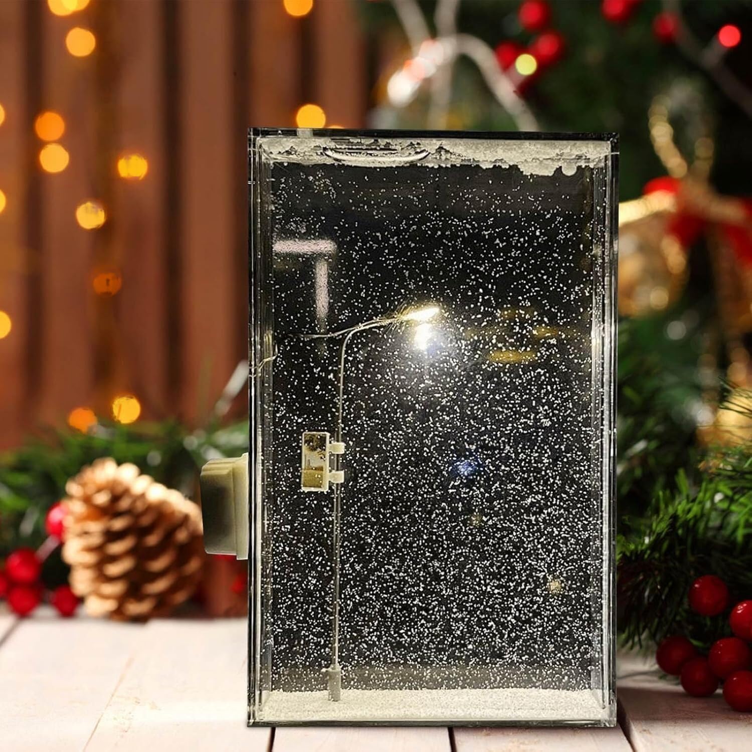 Vibey: DIY Street Lamp Snow Globe with Warm LED Night Light, Handmade Falling Snow Effect for Christmas, Birthday & Festive Desktop D‚àö¬©cor
