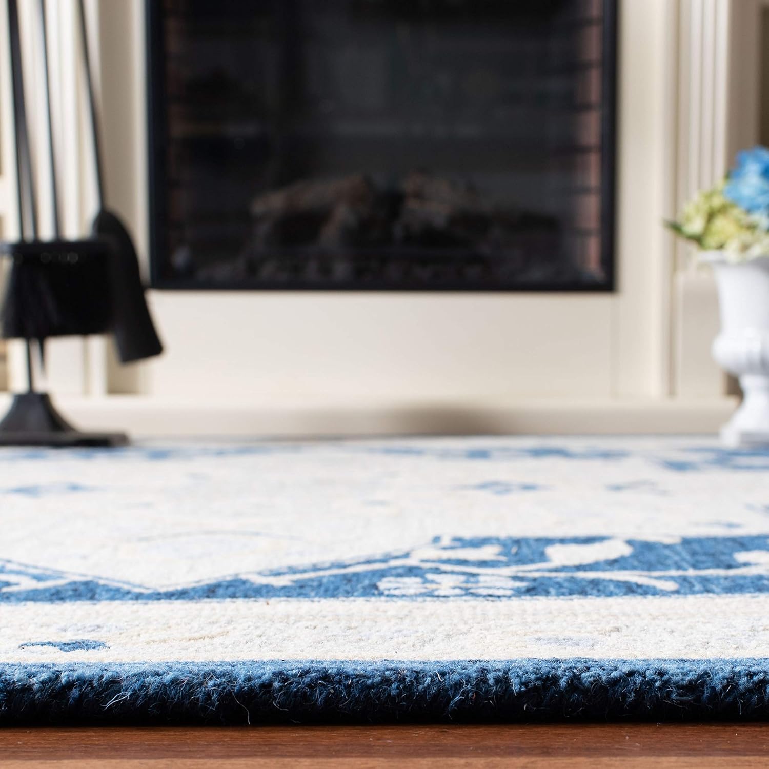 Afghan Aura Blue woolen Hand Tufted Carpet