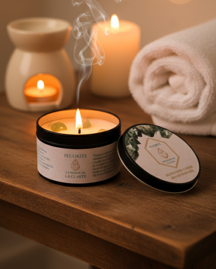 Fluorite - The Stone Of Balance Aroma Candle