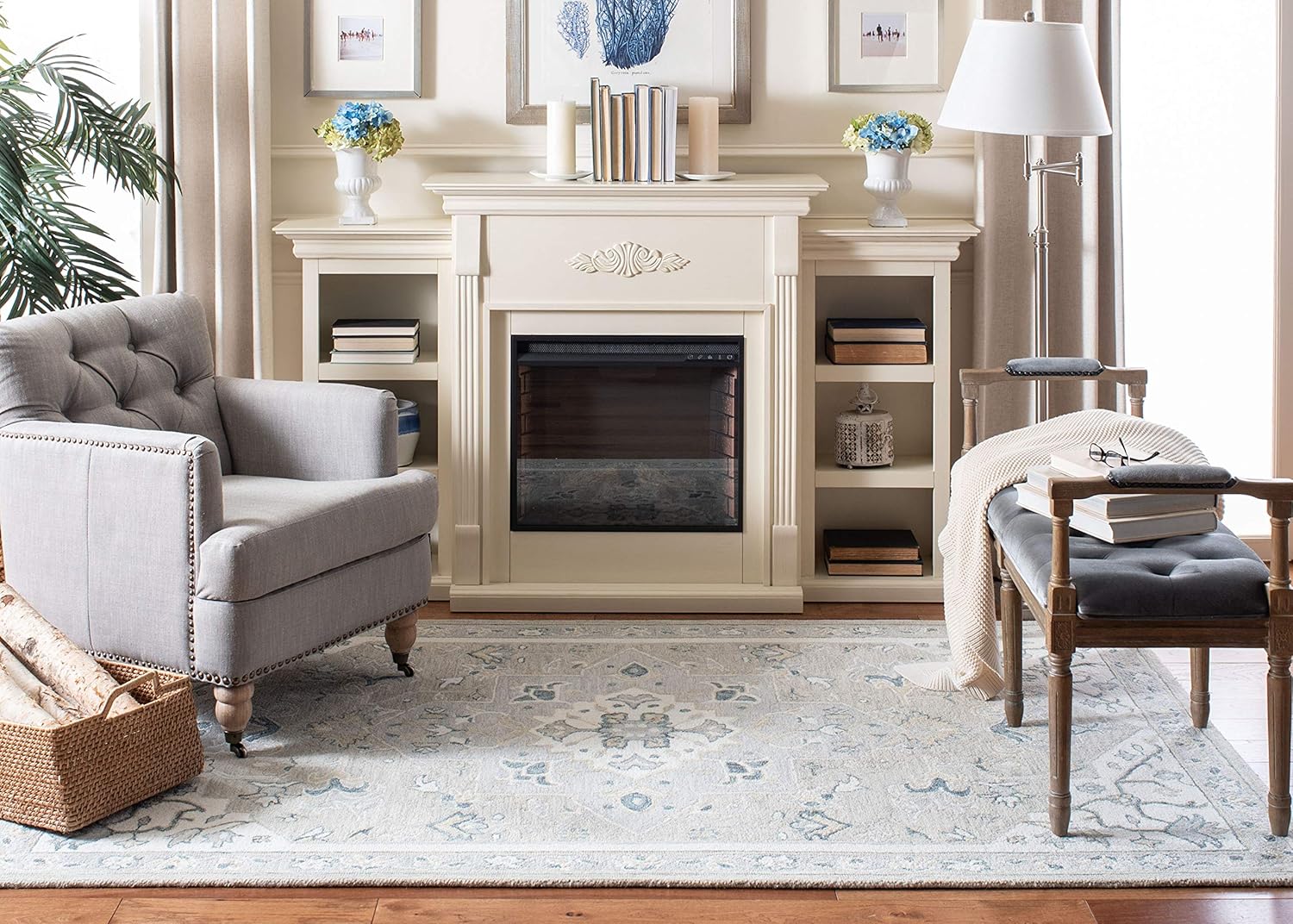 Afghan Aura Beige woolen Hand Tufted Carpet