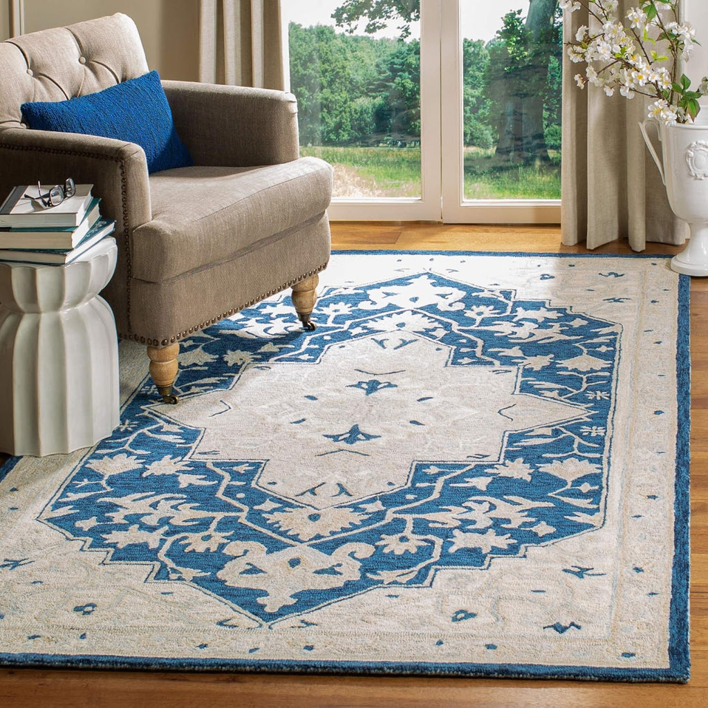 Golbahar Blue woolen Hand Tufted Carpet