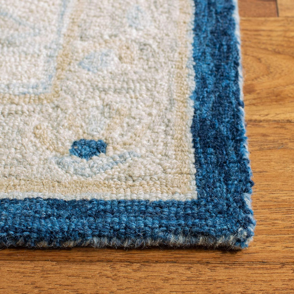 Afghan Aura Blue woolen Hand Tufted Carpet