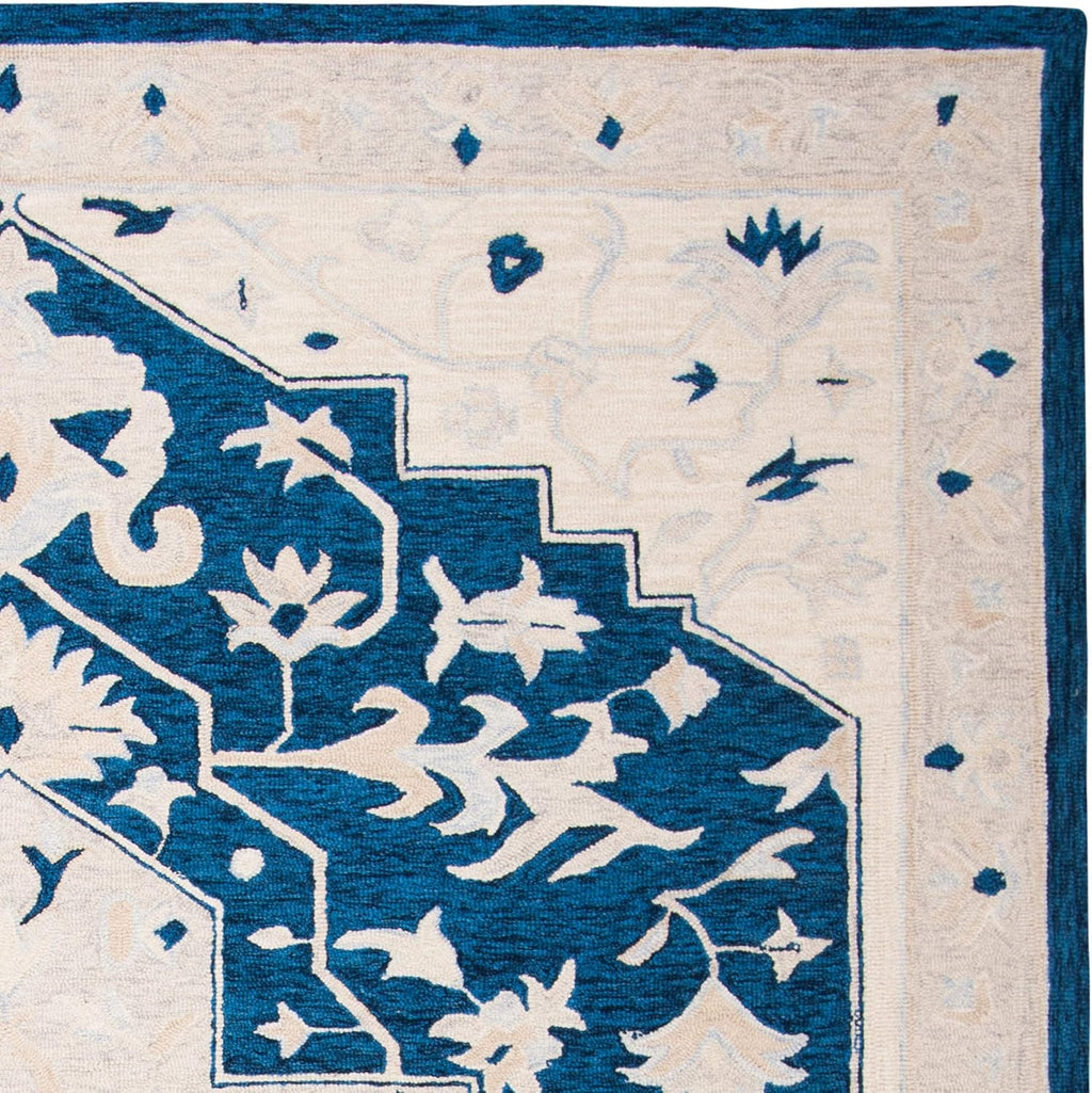 Afghan Aura Blue woolen Hand Tufted Carpet