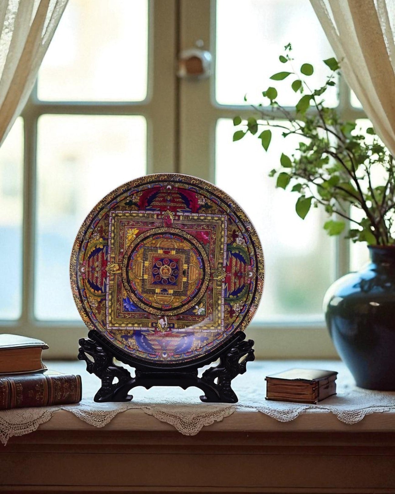 Mandala Art Decorative Plate - 26 cm