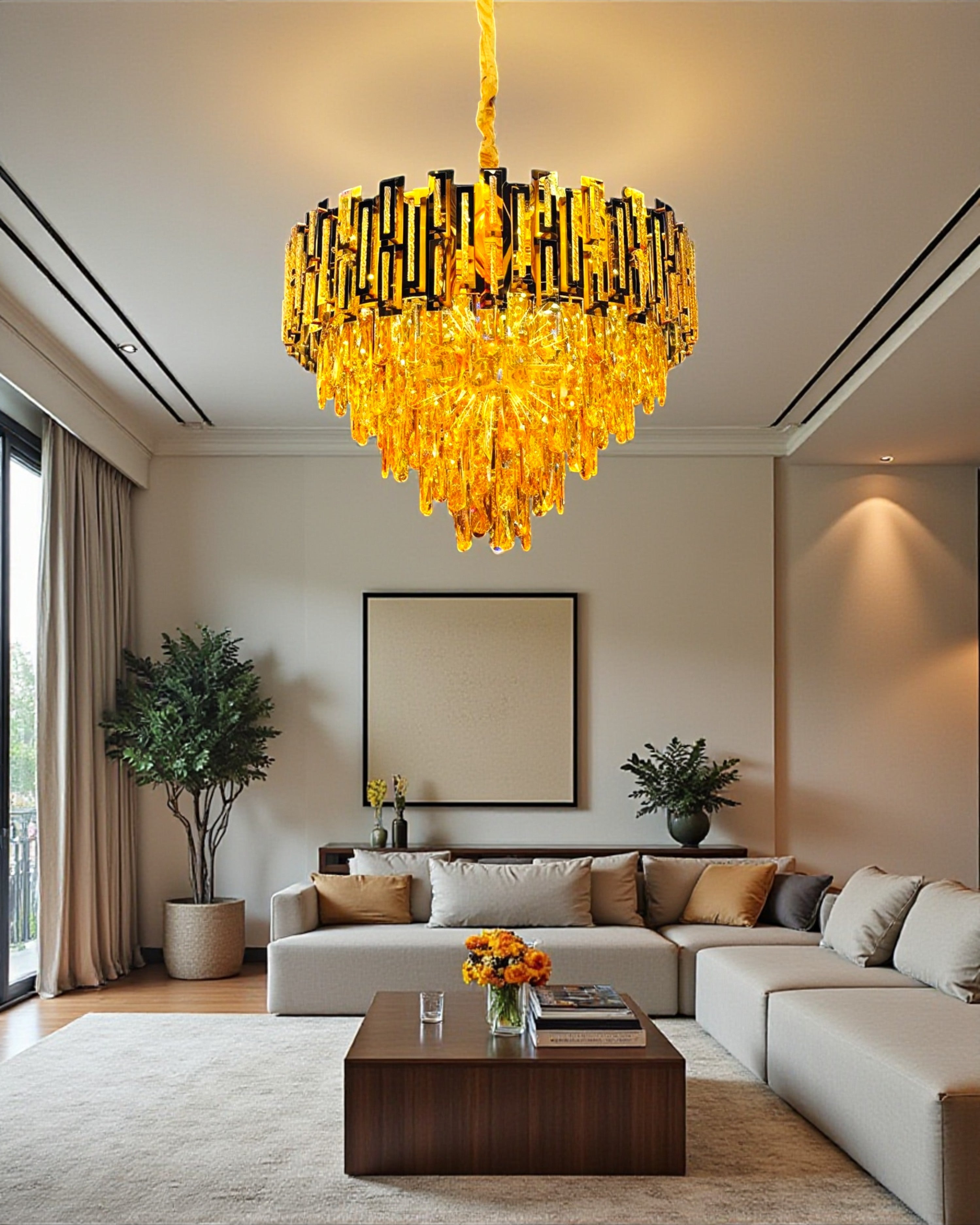 Golden Radiance Crystal Chandelier - 500MM