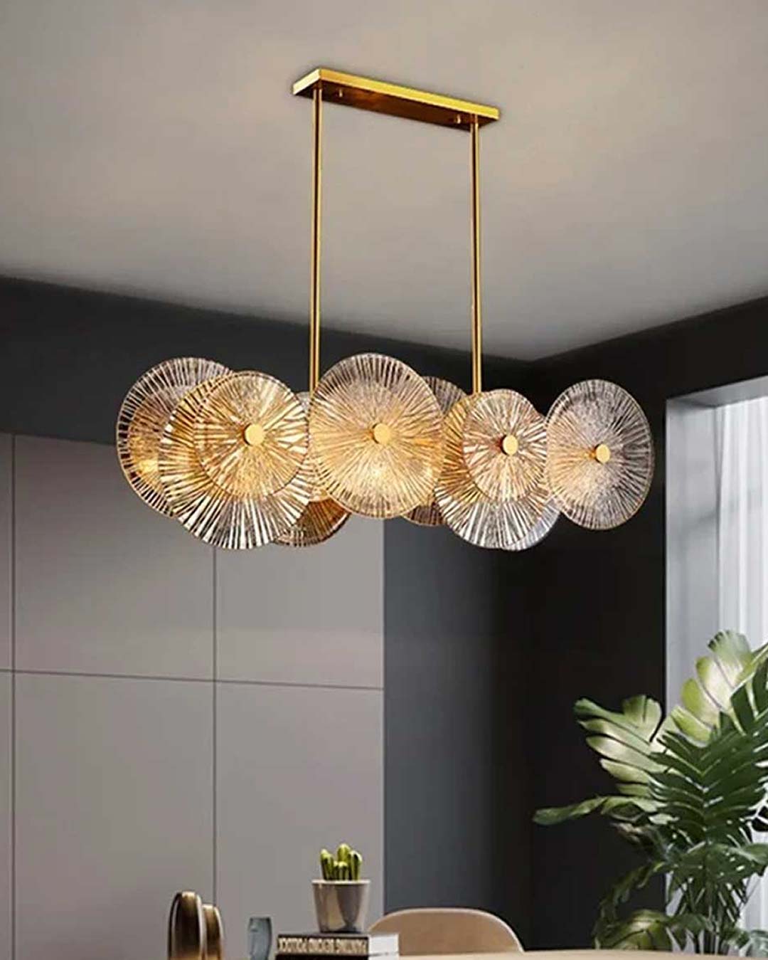 Lotus Leaves LED Chand Chandelier