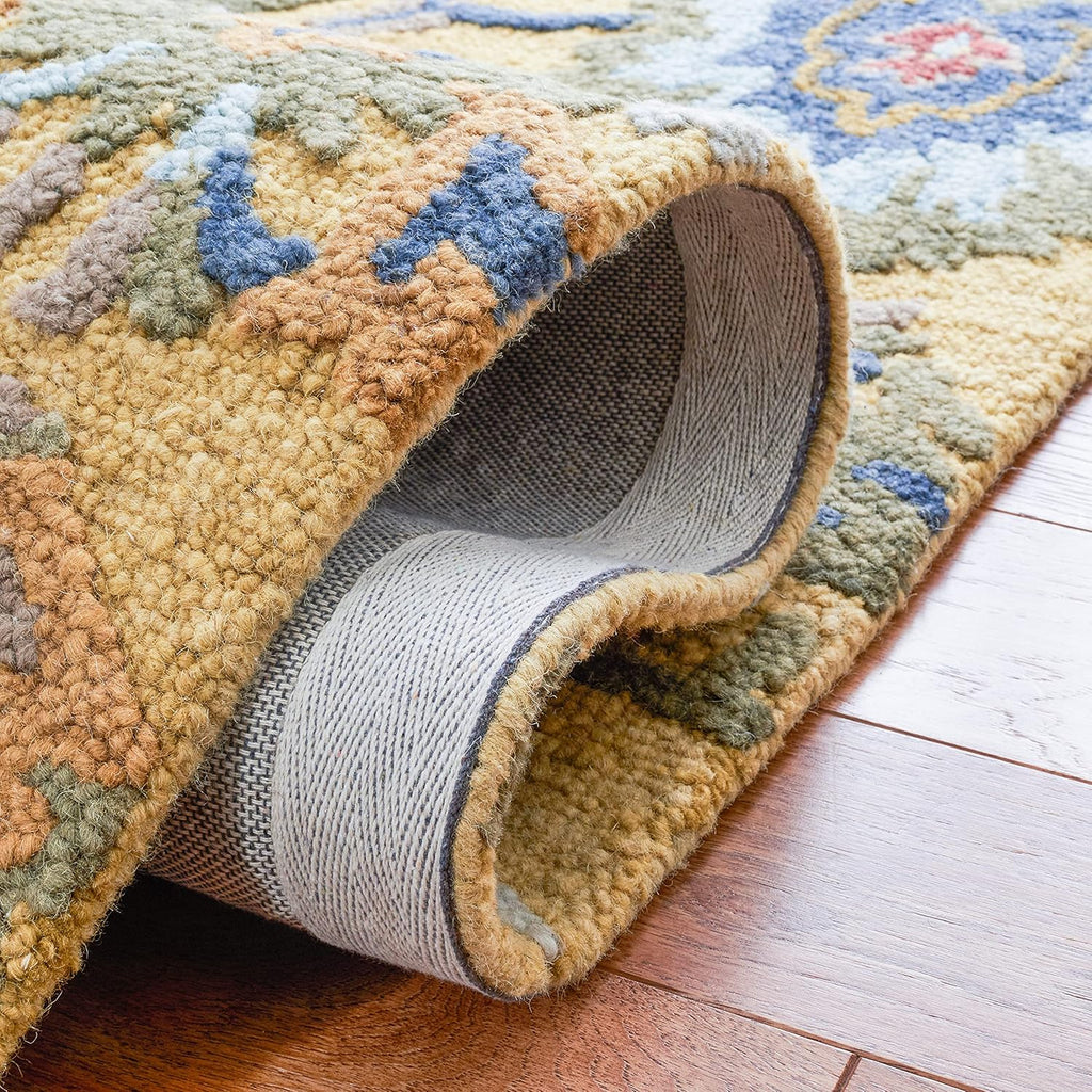 Midnight Flora Yellow woolen Hand Tufted Carpet