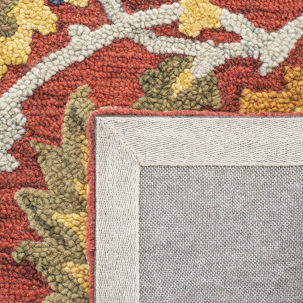 Midnight Flora Red woolen Hand Tufted Carpet