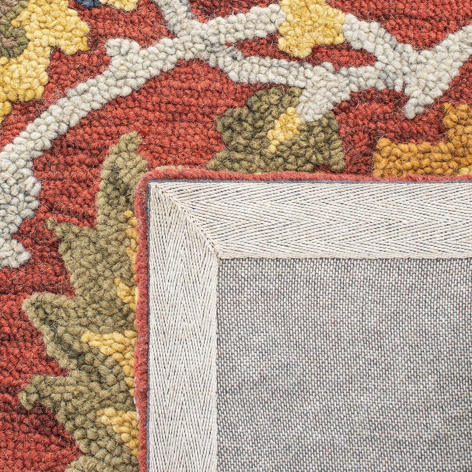 Midnight Flora Red woolen Hand Tufted Carpet