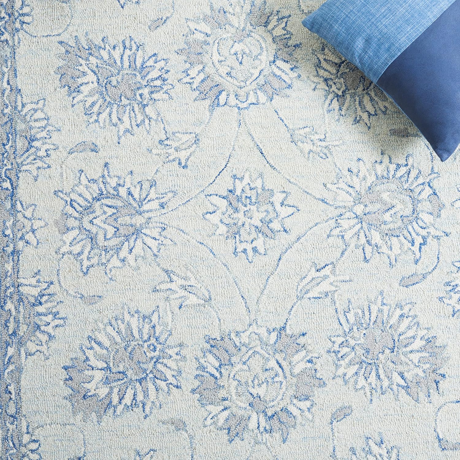 Golbahar Grey woolen Hand Tufted Carpet