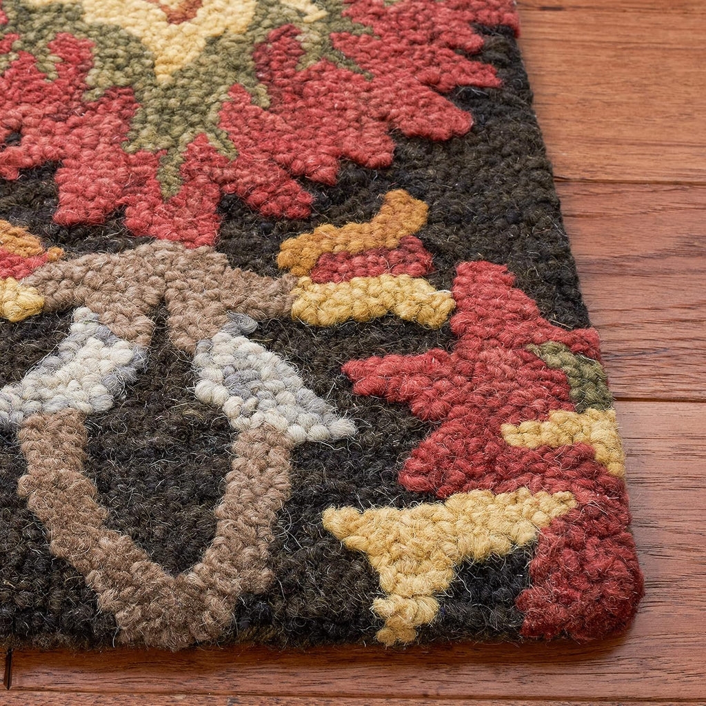 Midnight Flora Brown woolen Hand Tufted Carpet