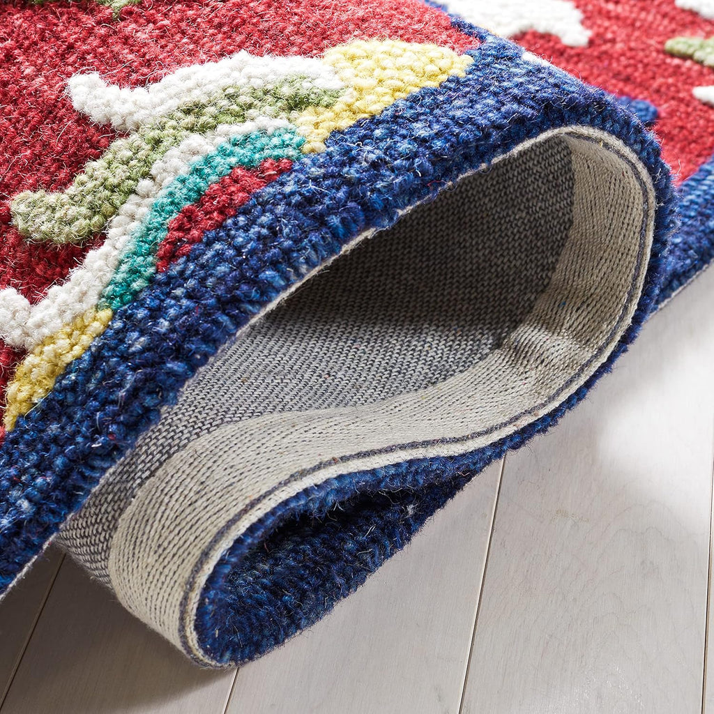 Midnight Flora Red2 woolen Hand Tufted Carpet