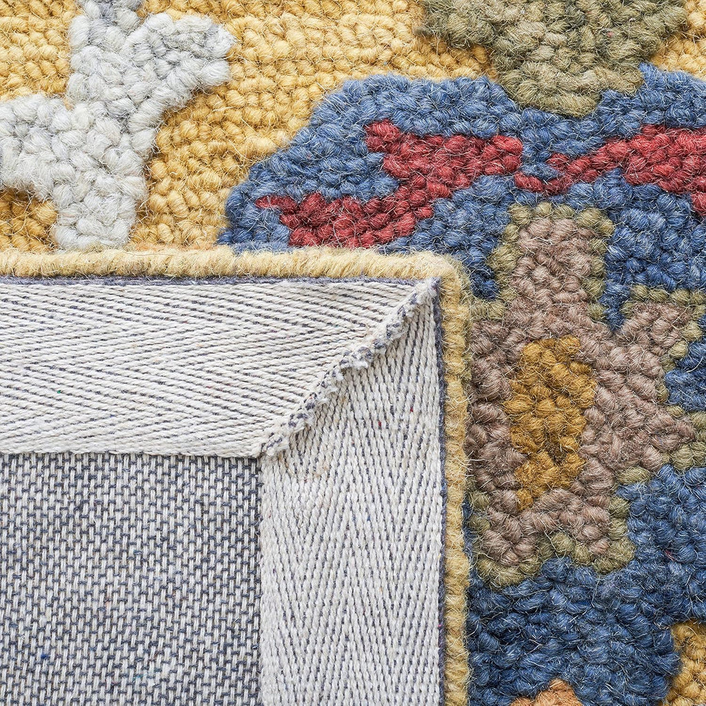 Midnight Flora Yellow woolen Hand Tufted Carpet