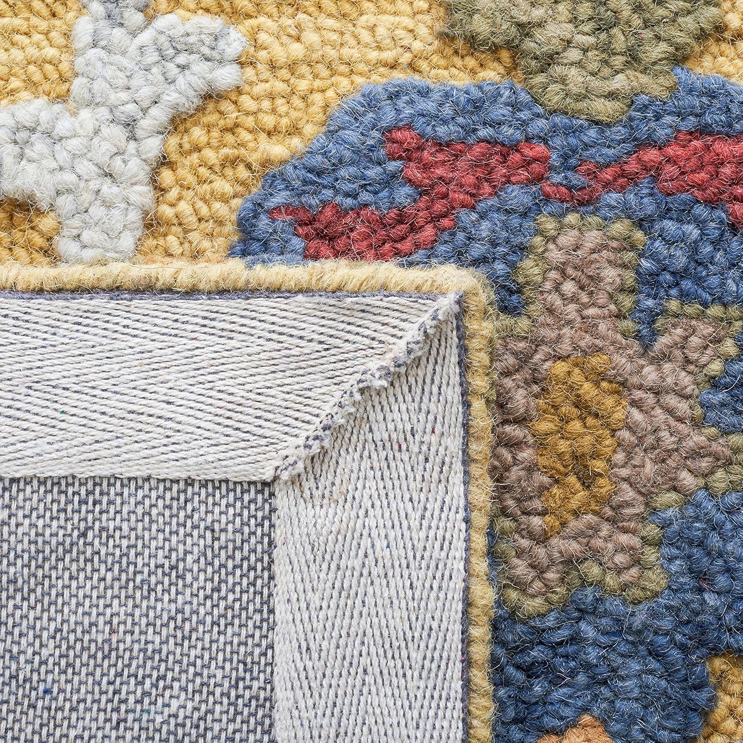 Midnight Flora Yellow woolen Hand Tufted Carpet