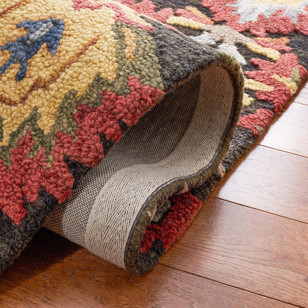 Midnight Flora Brown woolen Hand Tufted Carpet