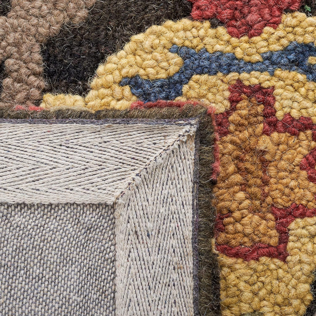 Midnight Flora Brown woolen Hand Tufted Carpet