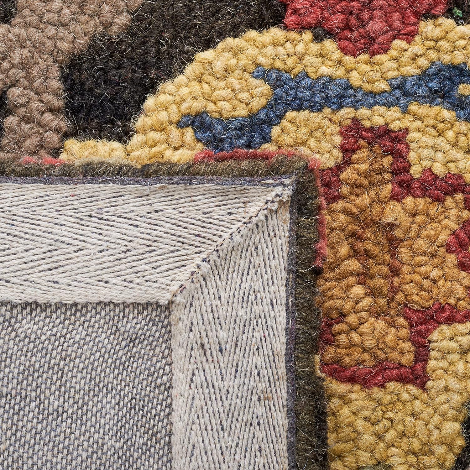 Midnight Flora Brown woolen Hand Tufted Carpet