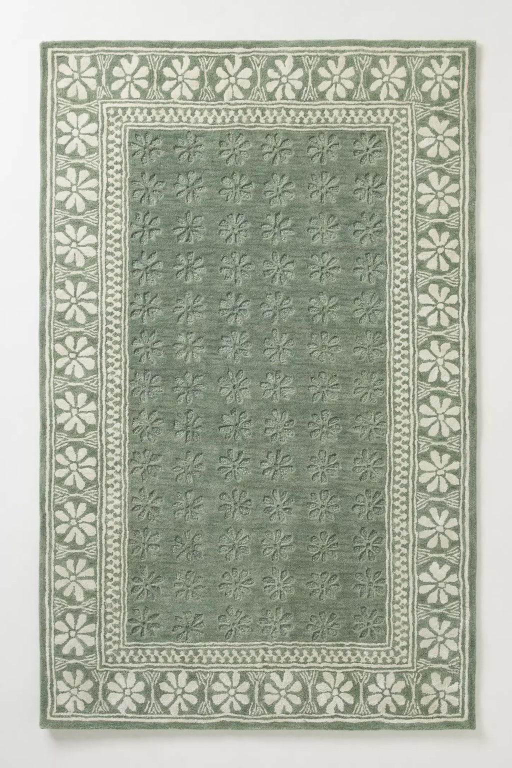 Sirocco Green woolen Hand Tufted Carpet
