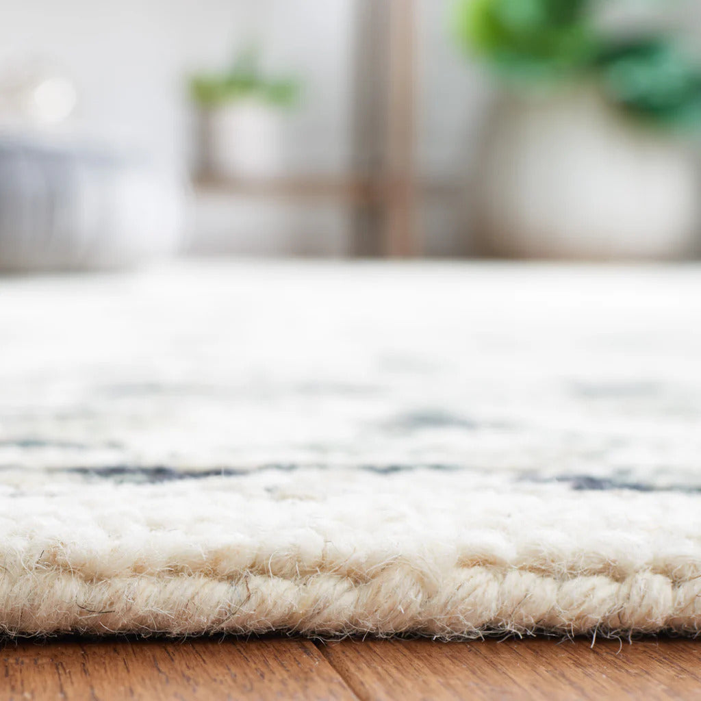 Shiro Hana White woolen Hand Tufted Carpet
