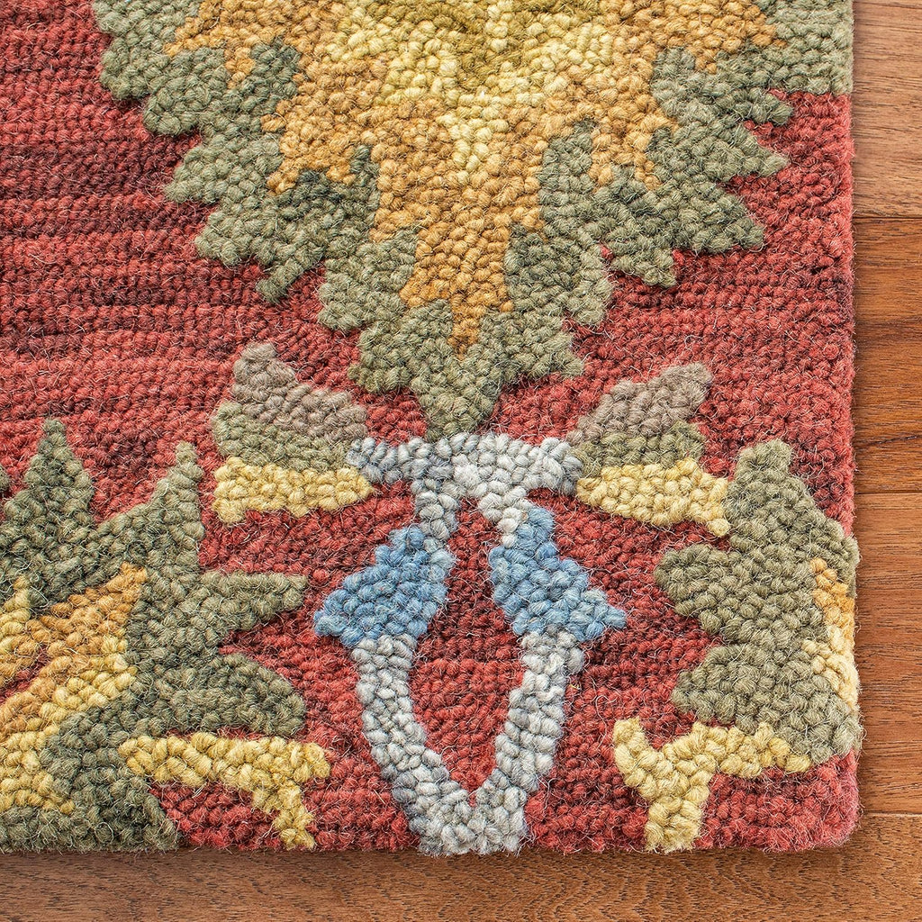 Midnight Flora Red woolen Hand Tufted Carpet
