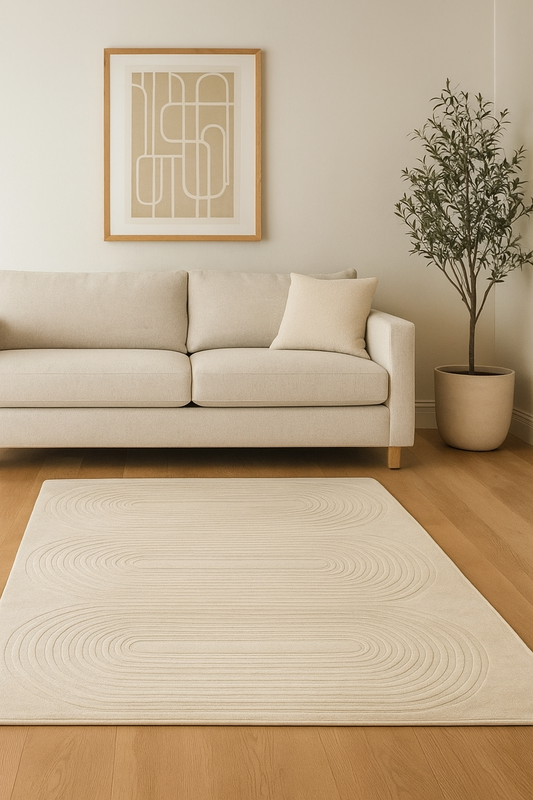 Sand Beige Woolen Hand Tufted Carpet