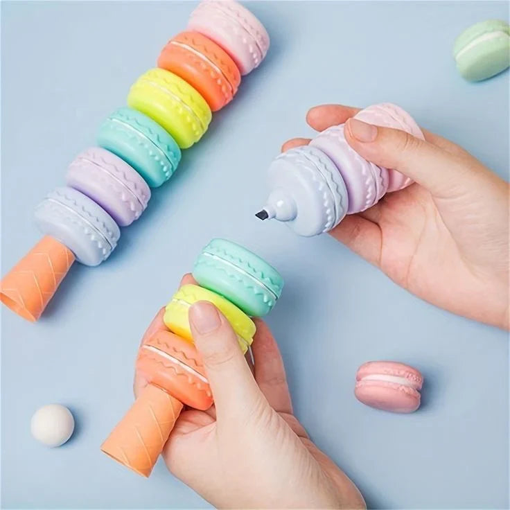 Macaron: Pastel Highlighter Set (6-Piece) ‚Äö√Ñ√¨ Soft Color Markers for Books, Notes & Aesthetic Stationery Lovers