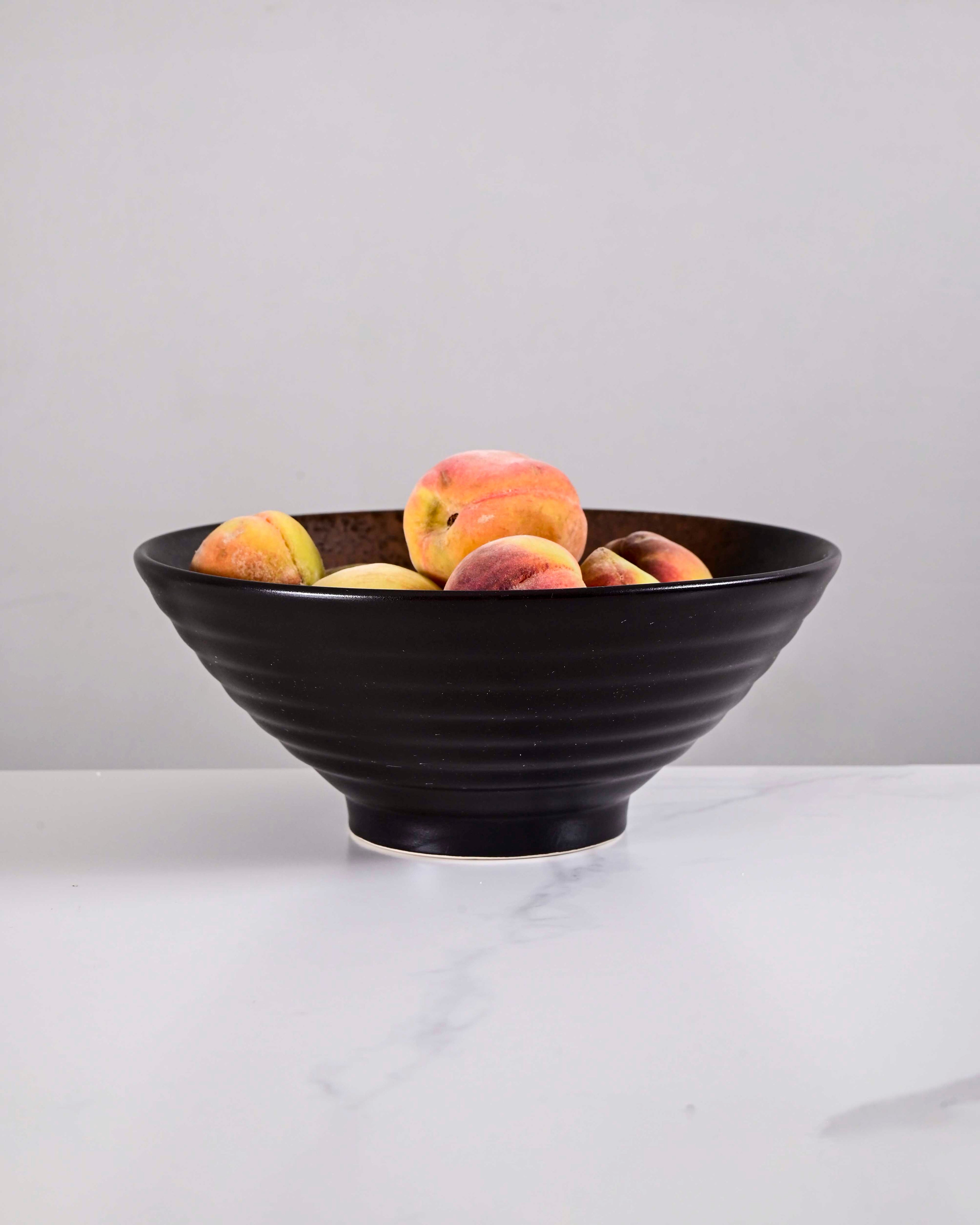 Charcoal Eclipse Ceramic Serving Bowl