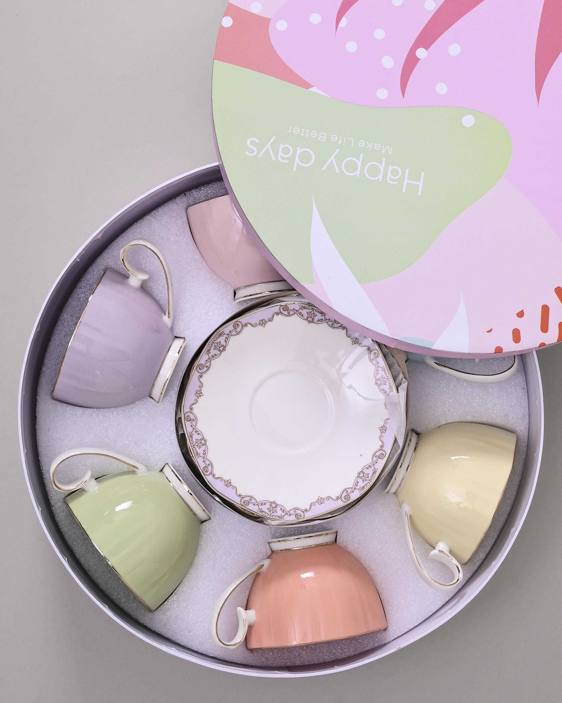 ‚Äö√Ñ√∫I Miss You‚Äö√Ñ√π Collection Tea Cup With Saucer - Set Of 6