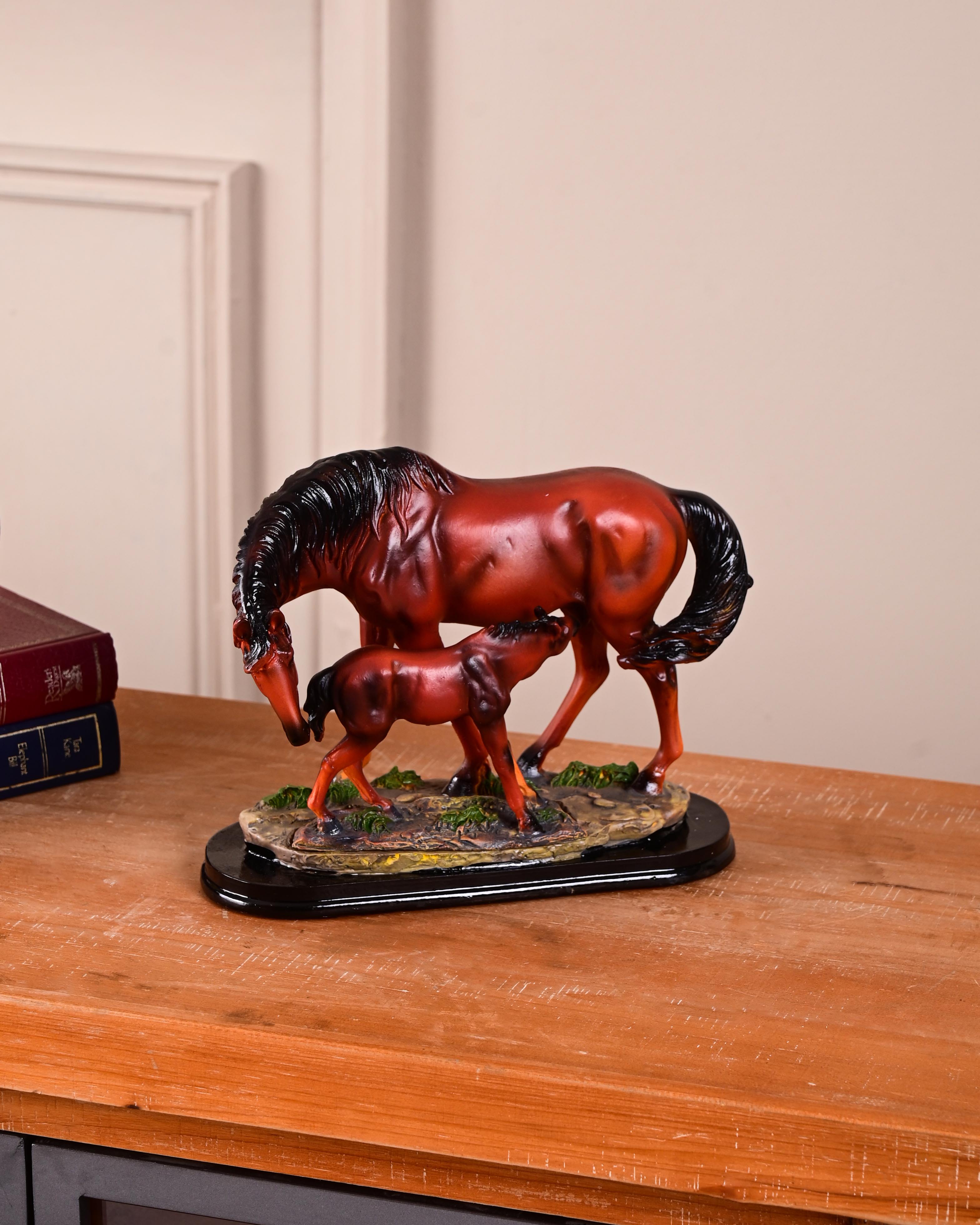 'Equine Nurturing' A Horse Feeding Figurine