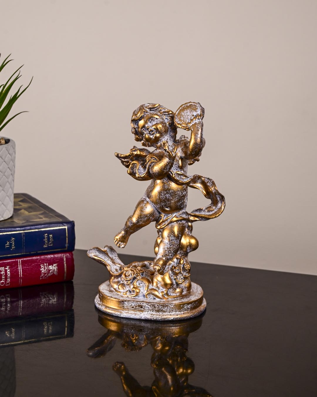 Angel Cherub Playing Tambourine