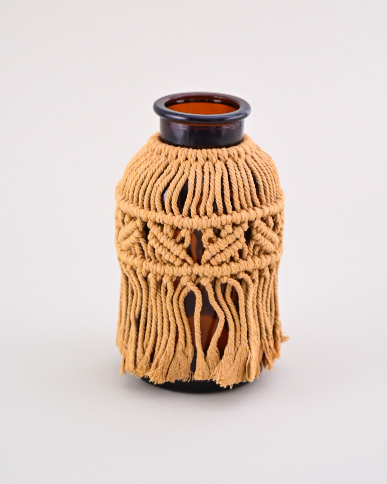 'Elegant Knots' Macrame Glass Vase