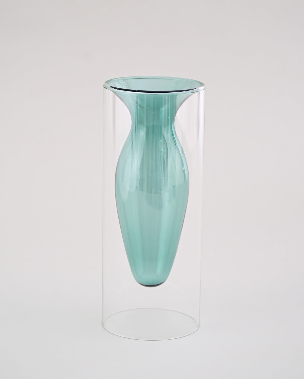Verde Double Wall Glass Vase