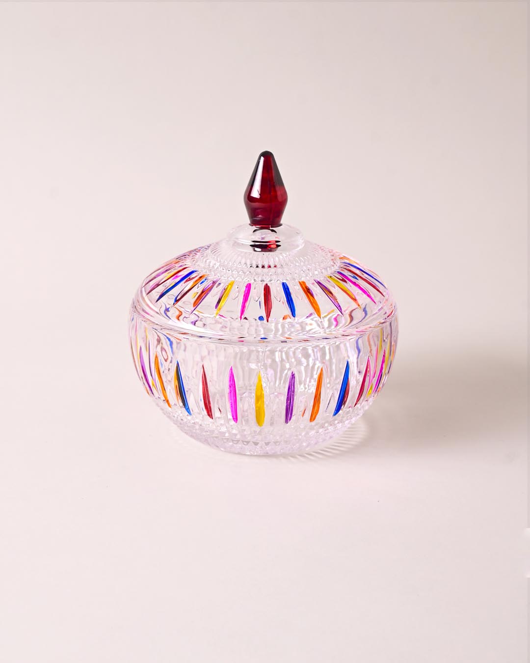 Rainbow Crystal Glass Candy Jar