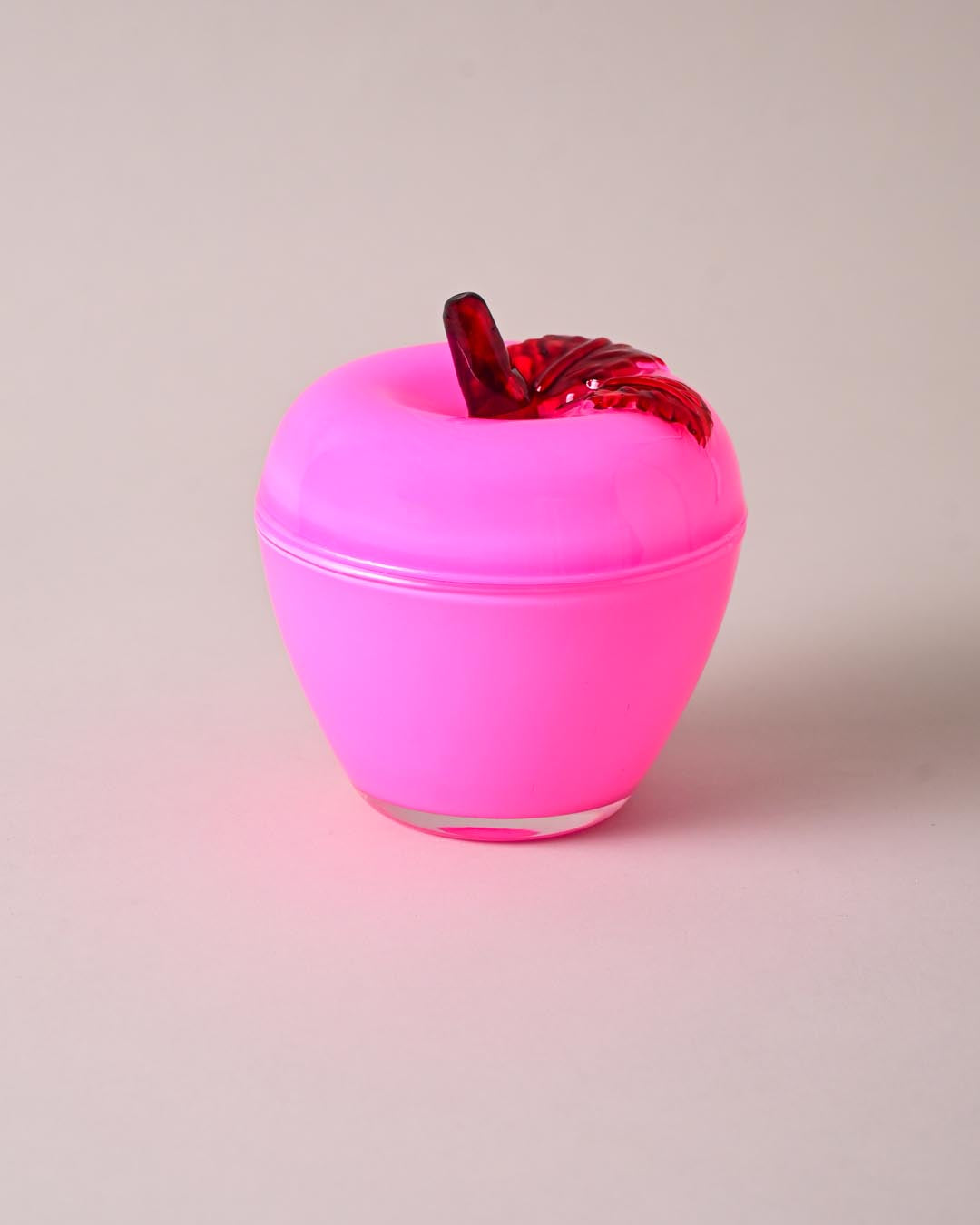 Apple Shaped Glass Candy Jar - Pink