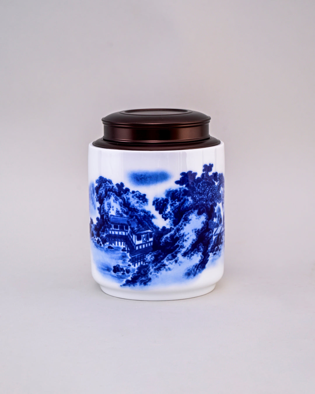 'By the River' Blue & White Porcelain Storage Jar