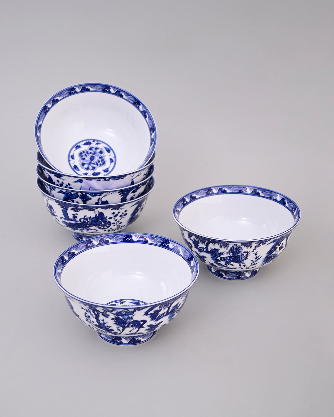 Blue & White Footed Bone China Katori