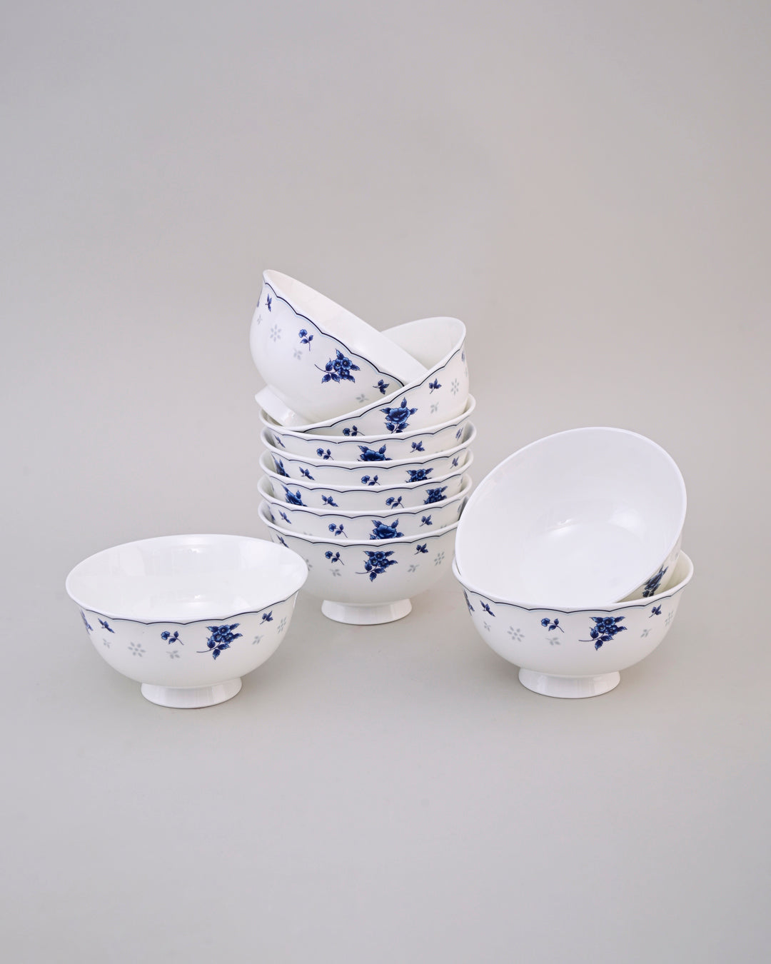 Blue Petal Elegance Bone China Katori