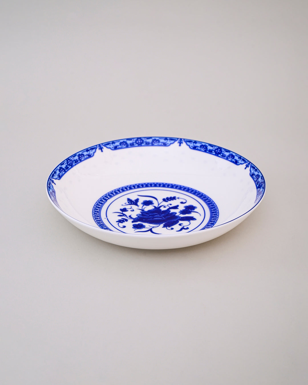Blue & White Dynasty Bone China Pasta Plate