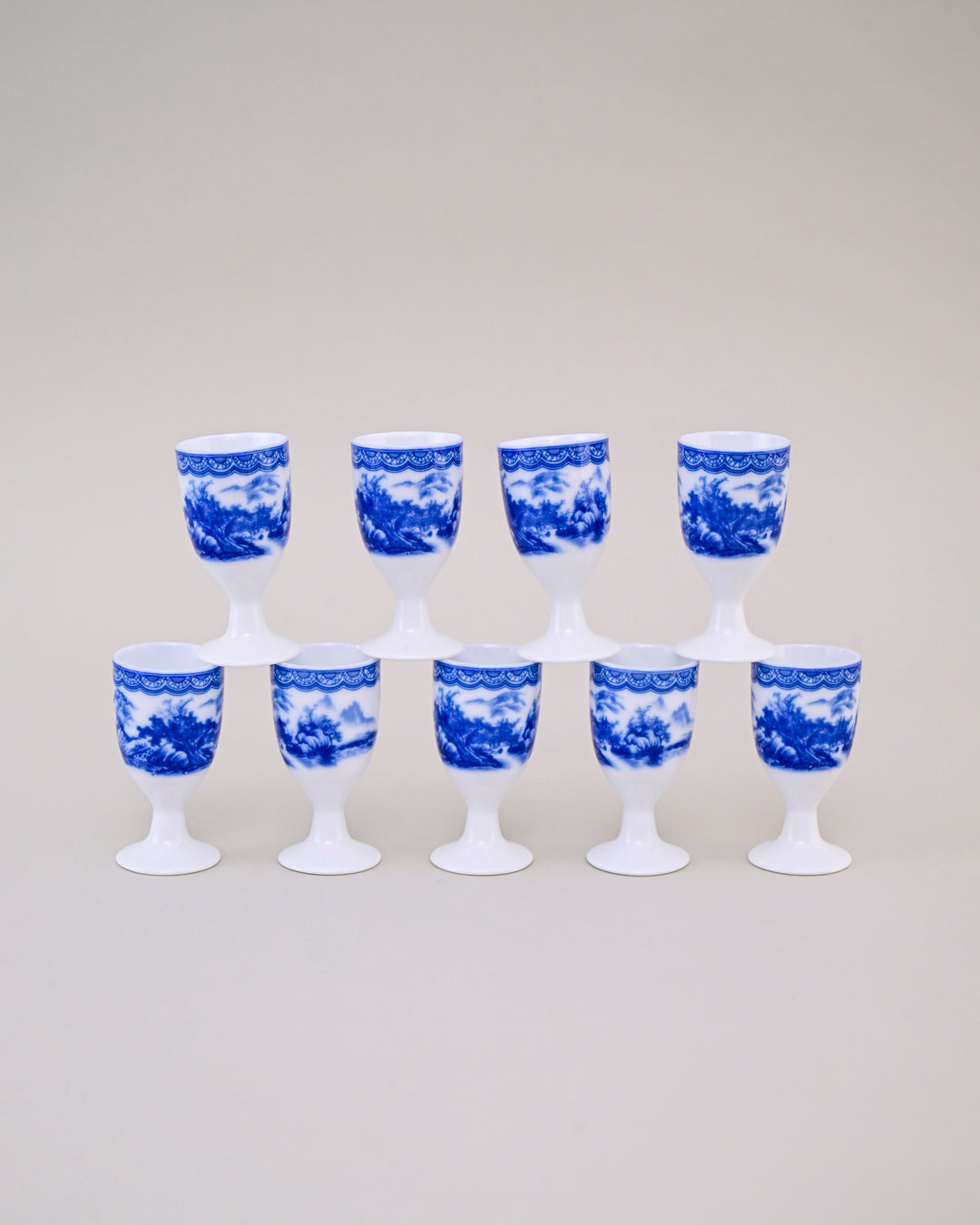 Chinoiserie Mini Sake Shot Glasses - Set of 10