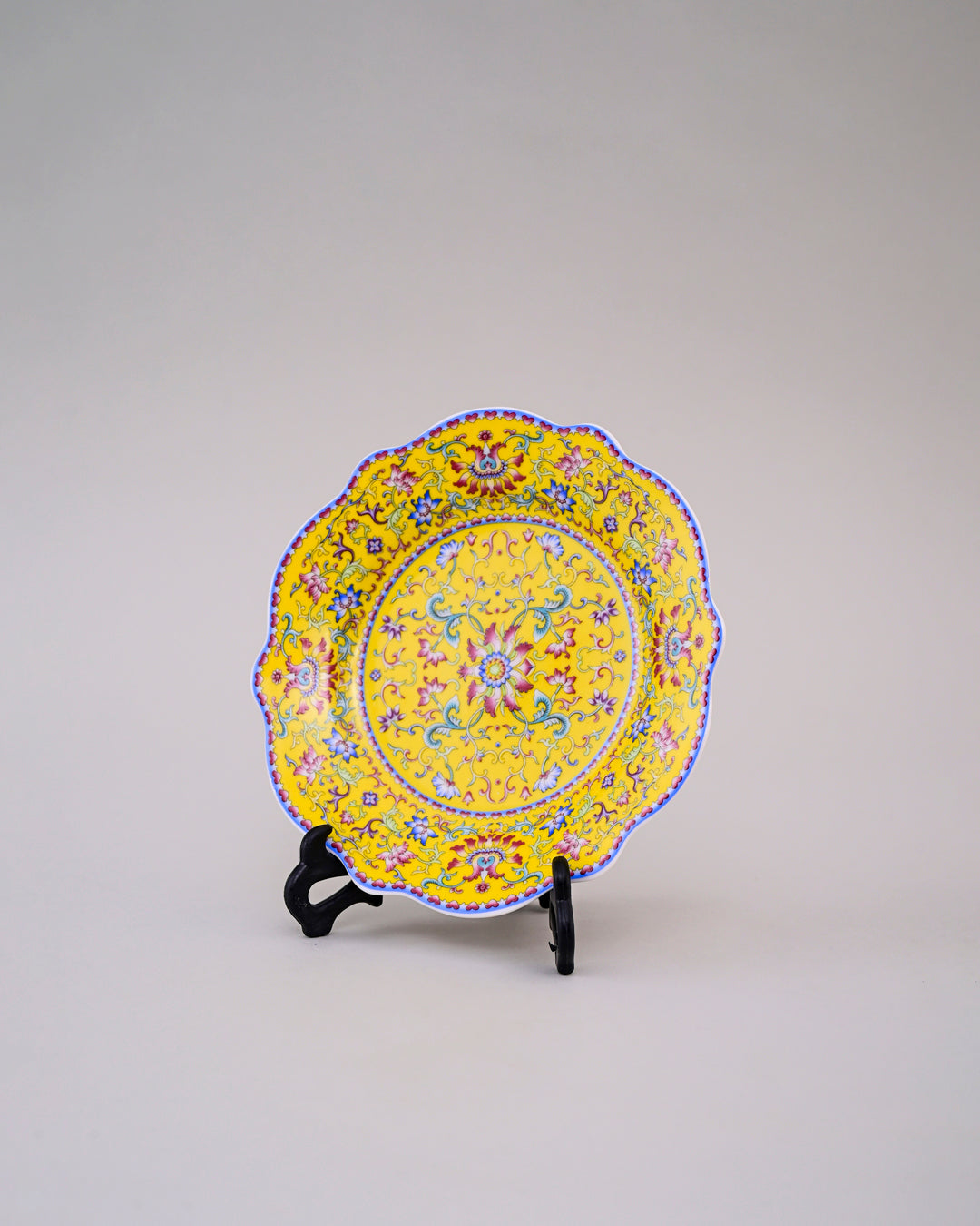 Royal Floral Enamel Decorative Plate - Yellow 6.5 cm