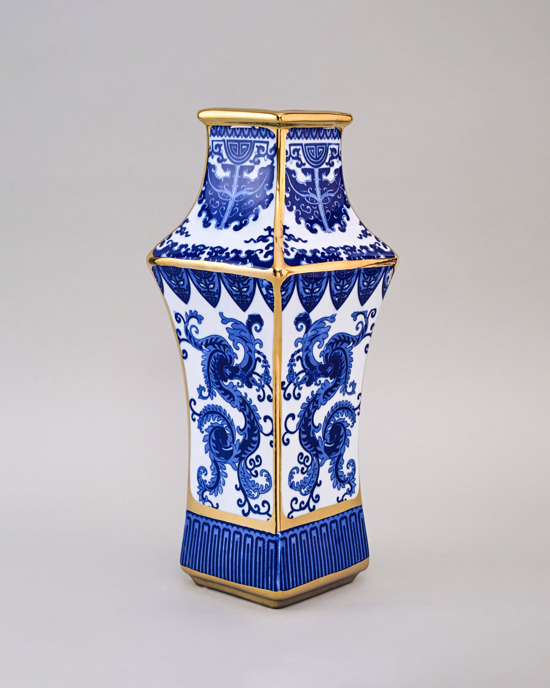 Phoenix Tale Golden Trim Porcelain Vase