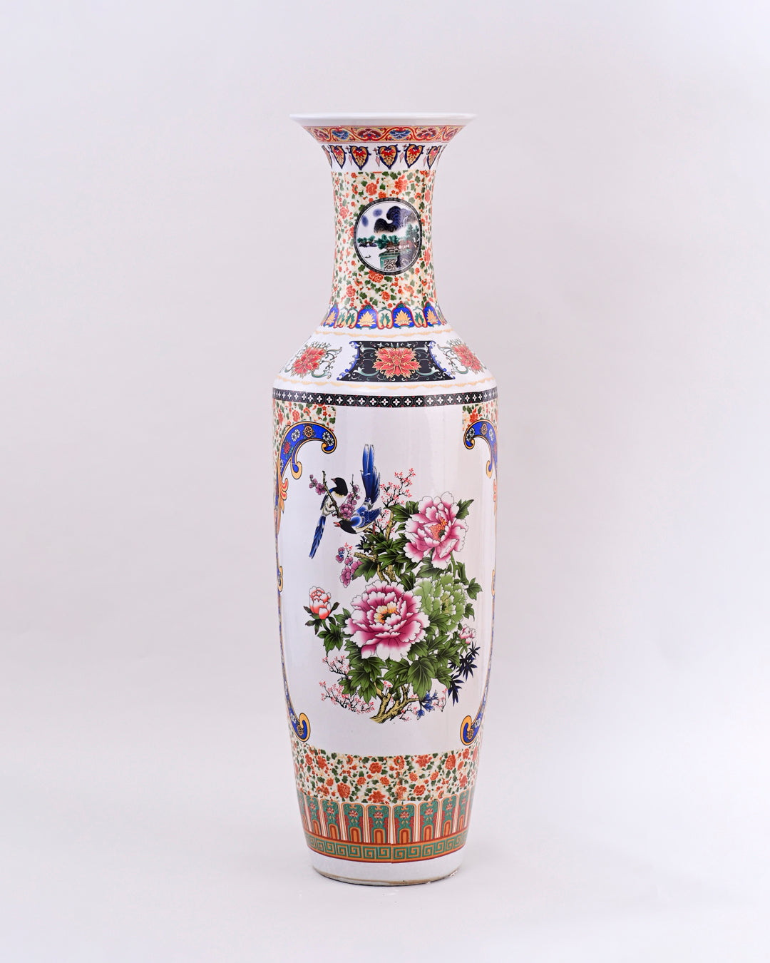 Regal Blossom & Songbird Tall Floor Vase - 125 cm